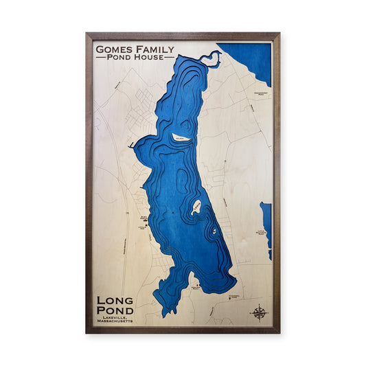 Long Pond Lakeville wood map — multilayer, white background
