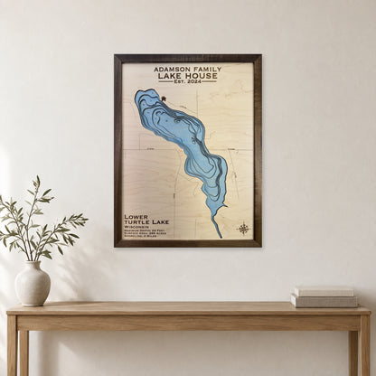 Lower Turtle Lake Adamson wood map — multilayer, staged room mockup