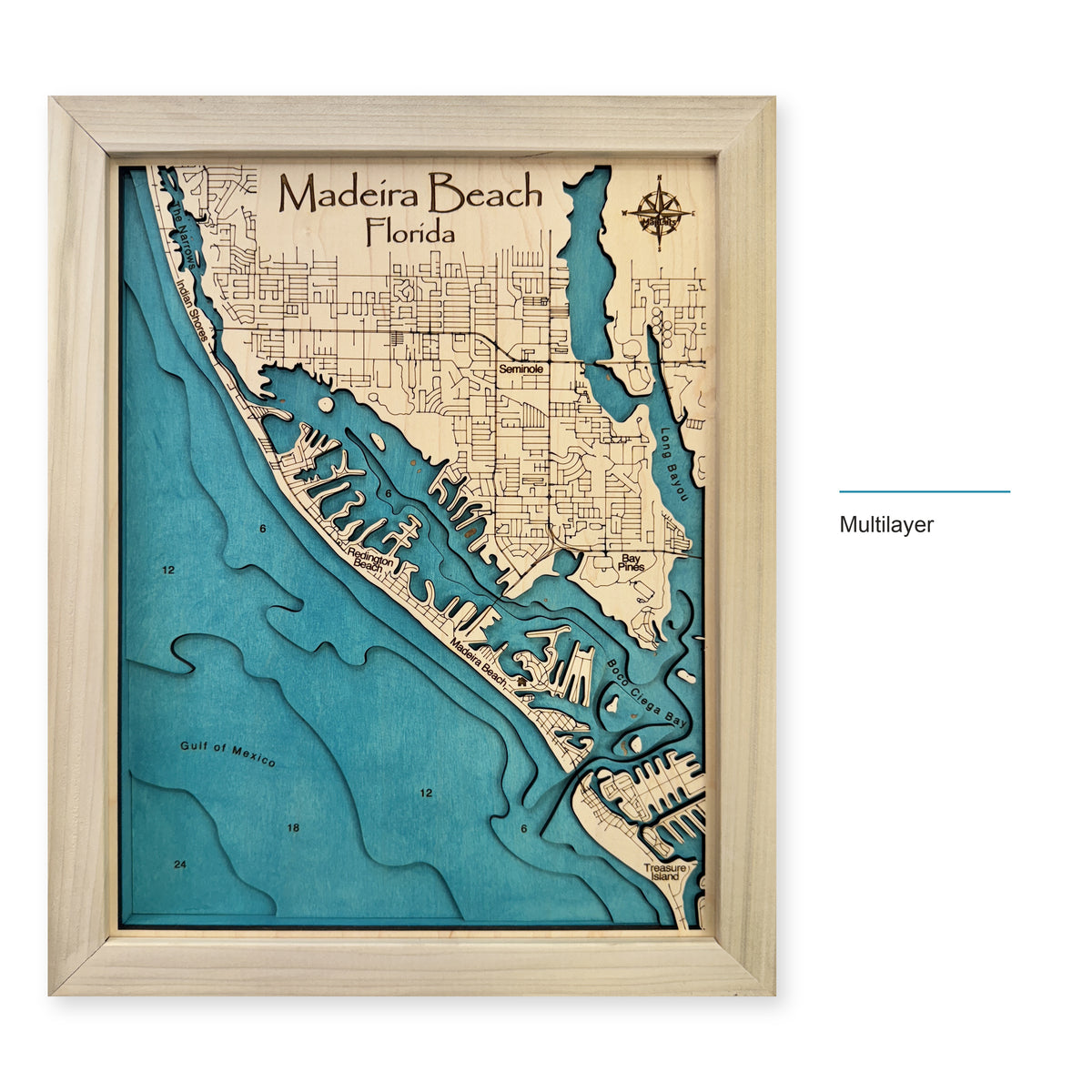 Madeira Beach wood map — multilayer, layer option shown