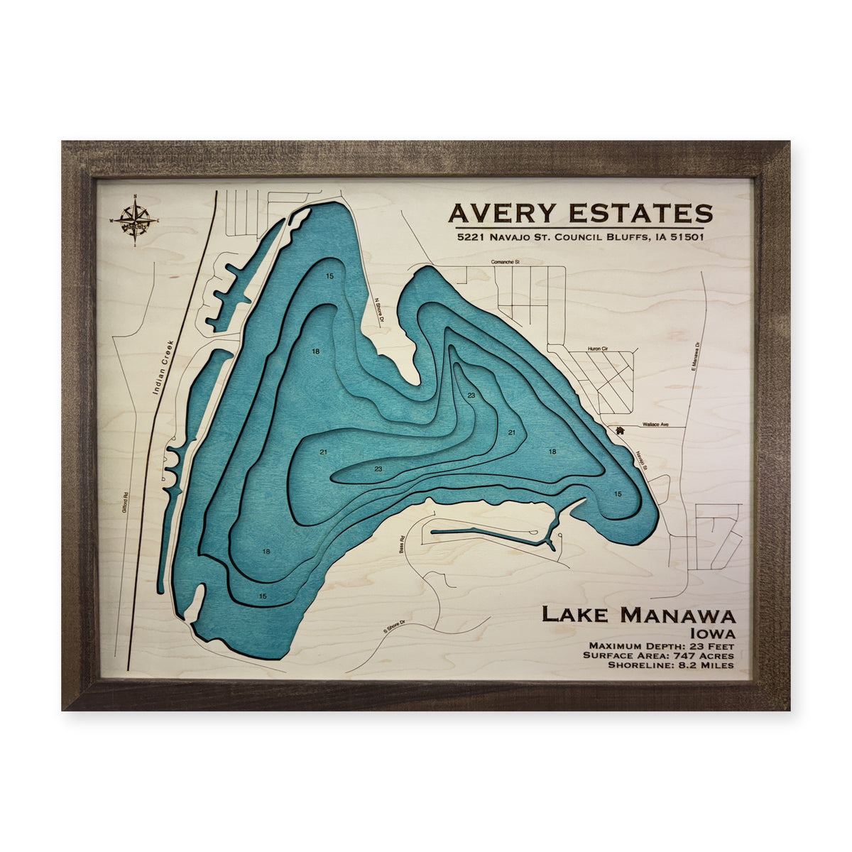Manawa Avery wood map — multilayer, white background
