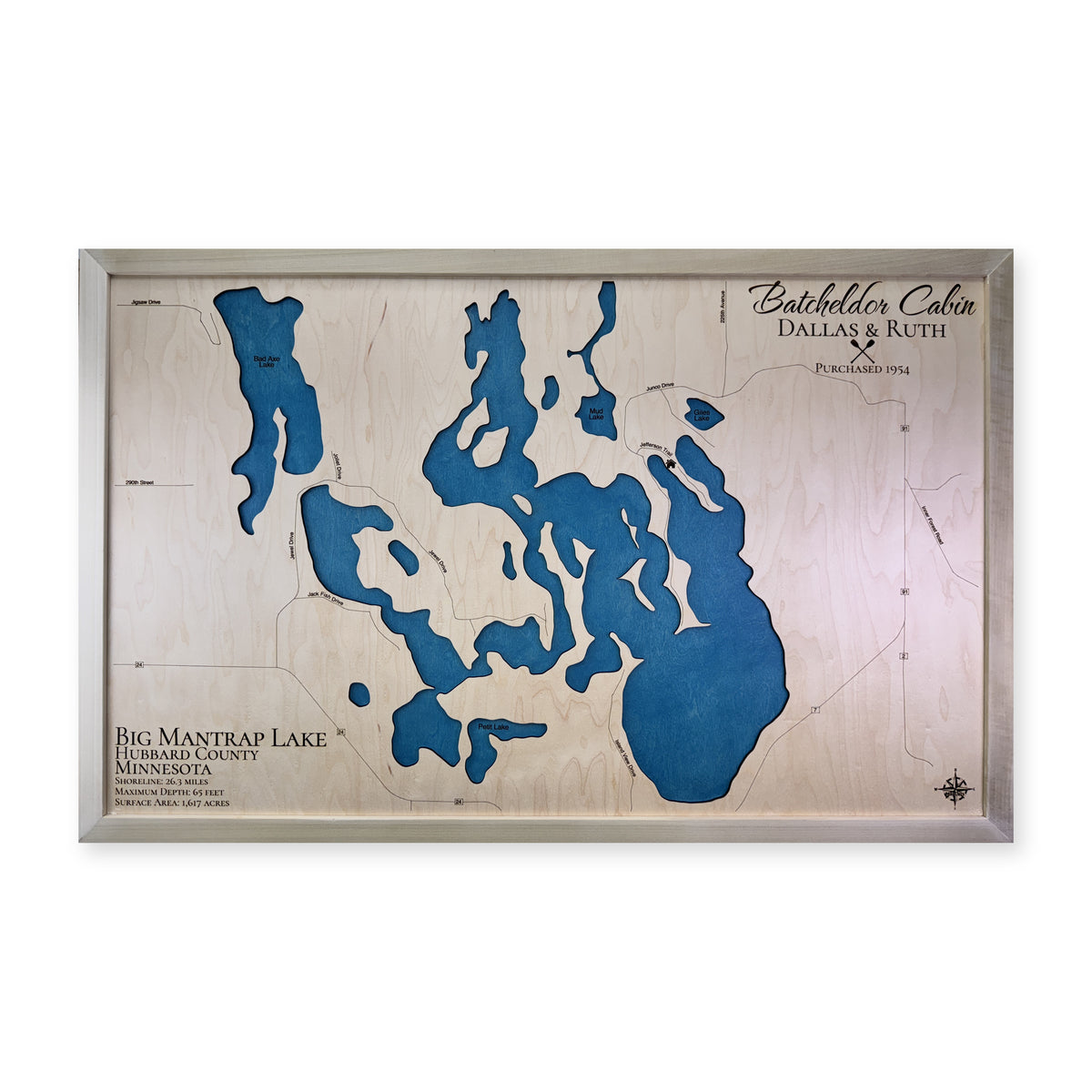 Mantrap Batcheldor wood map — single layer, white background
