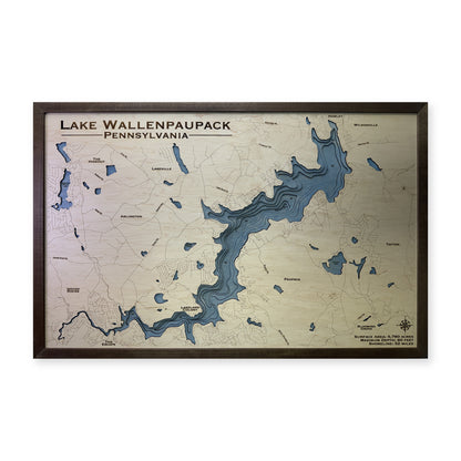 Lake Wallenpaupack Wood Map — Multilayer — plain-background photo