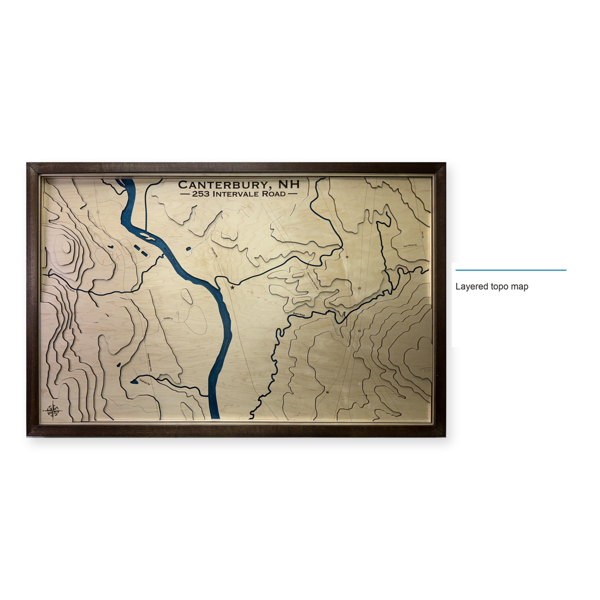 Canterbury, New Hampshire Wood Map — Layered topo map — style-labeled photo