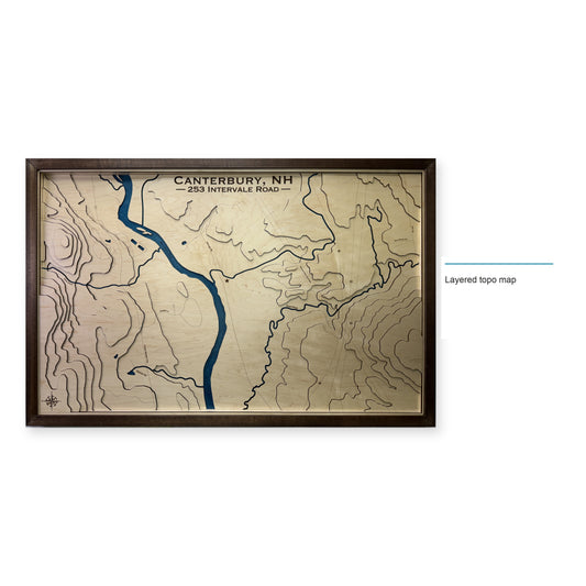 Canterbury, New Hampshire Wood Map — Layered topo map — style-labeled photo