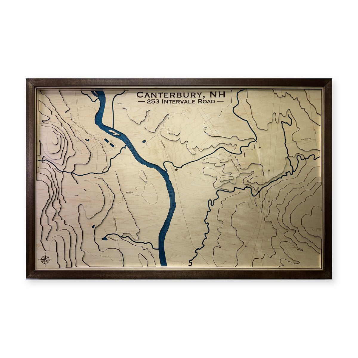 Canterbury, New Hampshire Wood Map — Layered topo map — plain-background photo