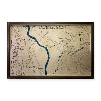 Canterbury, New Hampshire Wood Map — Layered topo map — plain-background photo