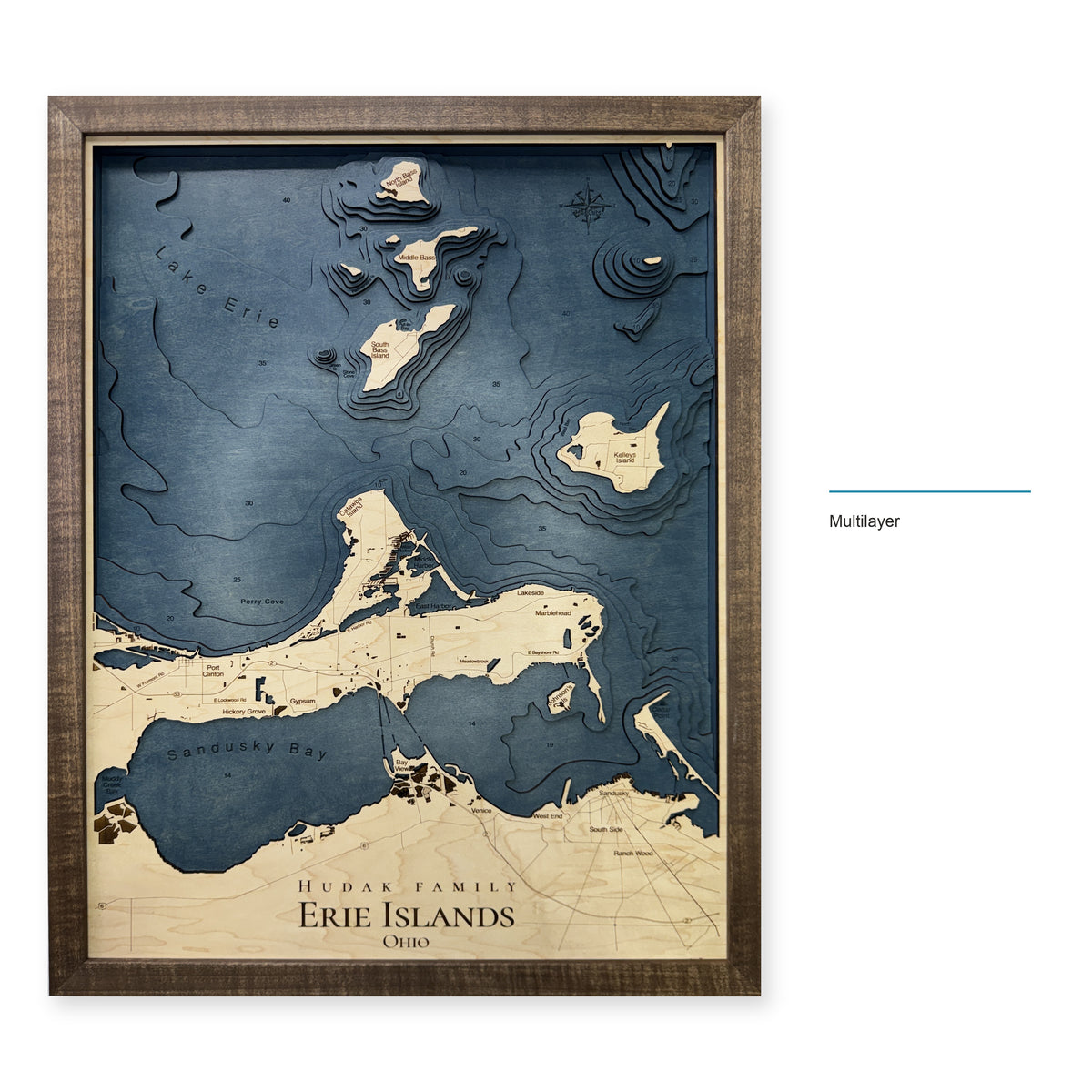 Sandusky Bay / Lake Erie Islands Map — Multilayer — style-labeled photo