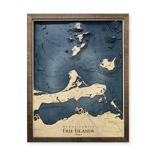 Sandusky Bay / Lake Erie Islands Map — Multilayer — plain-background photo
