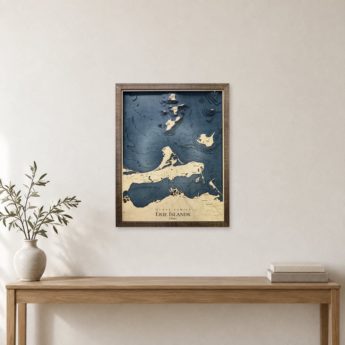 Sandusky Bay / Lake Erie Islands Map — Multilayer — room mockup