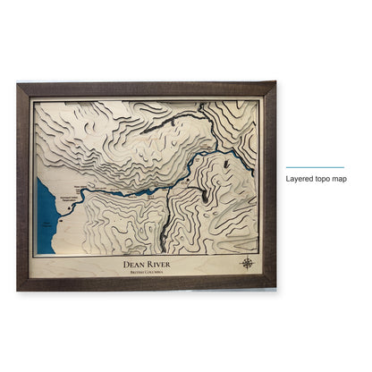 Dean River, British Columbia Wood Map — Layered topo map — style-labeled photo
