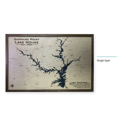 Lake Hartwell Wood Map — Single layer — style-labeled photo