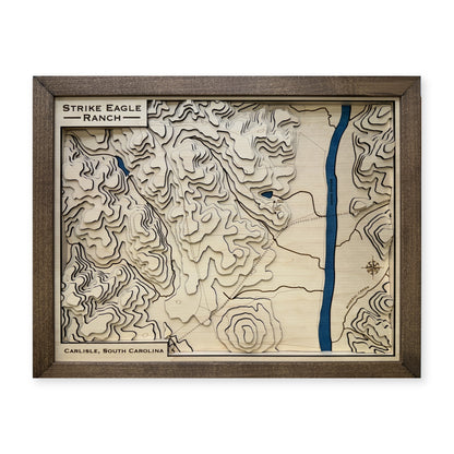 Broad River, Carlisle, South Carolina Topographic Wood Map — Layered topo map — plain-background photo