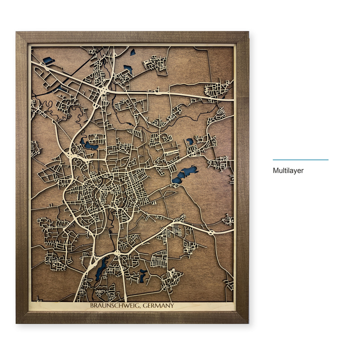 Braunschweig, Germany Wood Map — Multilayer — style-labeled photo
