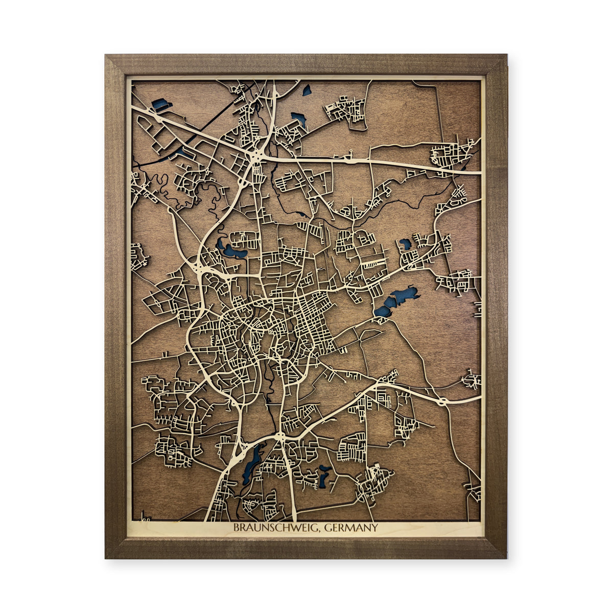 Braunschweig, Germany Wood Map — Multilayer — plain-background photo