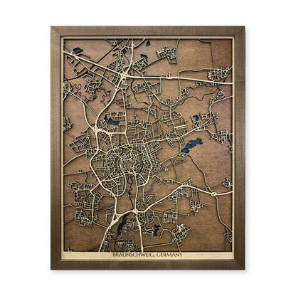 Braunschweig, Germany Wood Map — Multilayer — plain-background photo