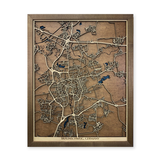 Braunschweig, Germany Wood Map — Multilayer — plain-background photo