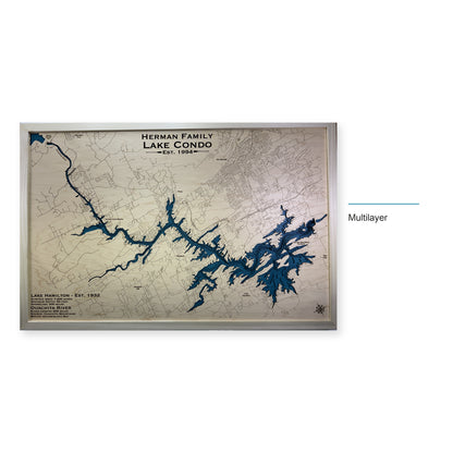 Lake Hamilton, Arkansas Wood Map — Multilayer — style-labeled photo