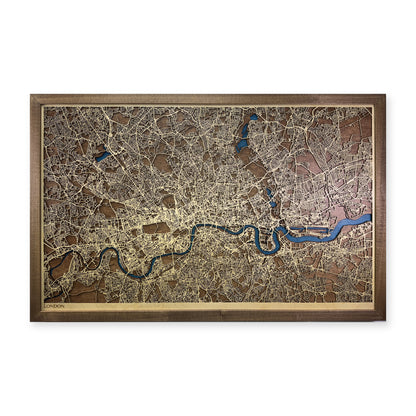 London, United Kingdom Wood Map — Multilayer — plain-background photo