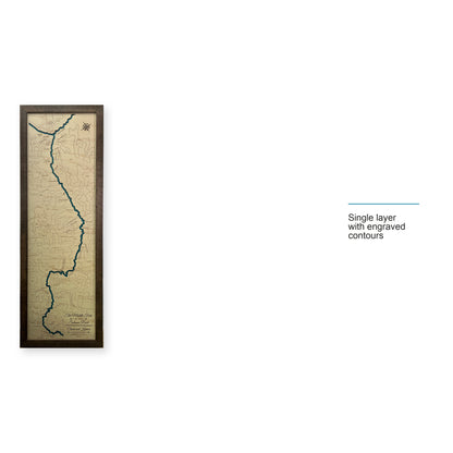 Middle Fork Salmon River, Idaho Wood Map — Single layer with engraved contours — style-labeled photo