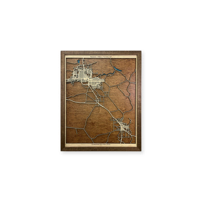 Phoenix, Mesa and Tucson, Arizona Wood Map — Multilayer — plain-background photo