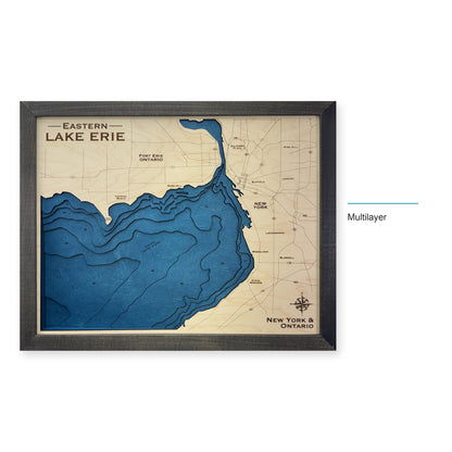 Lake Erie Wood Map — Multilayer — style-labeled photo