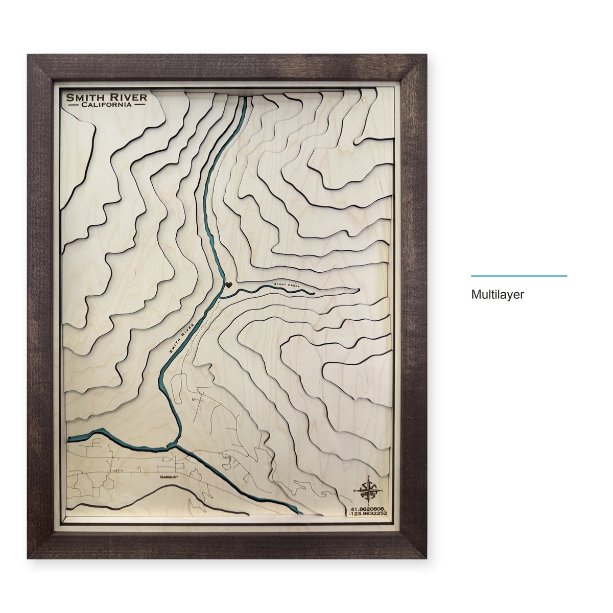 Smith River, California Wood Map — Multilayer — style-labeled photo