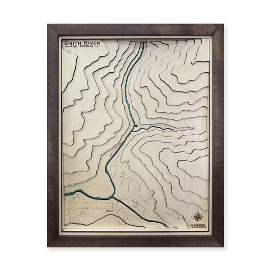 Smith River, California Wood Map — Multilayer — plain-background photo
