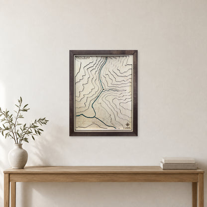Smith River, California Wood Map — Multilayer — room mockup