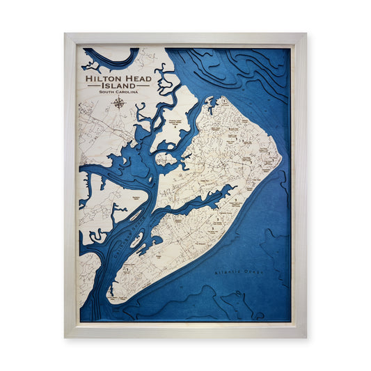 Hilton Head Island Wood Map — Multilayer — plain-background photo