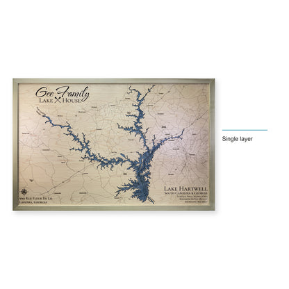 Lake Hartwell Wood Map — Single layer — style-labeled photo