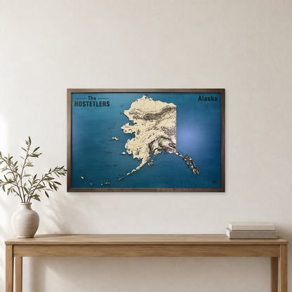 Alaska Wood Map — Single layer — room mockup