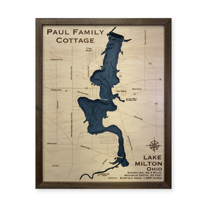 Lake Milton, Ohio, Wood Map — Multilayer — plain-background photo