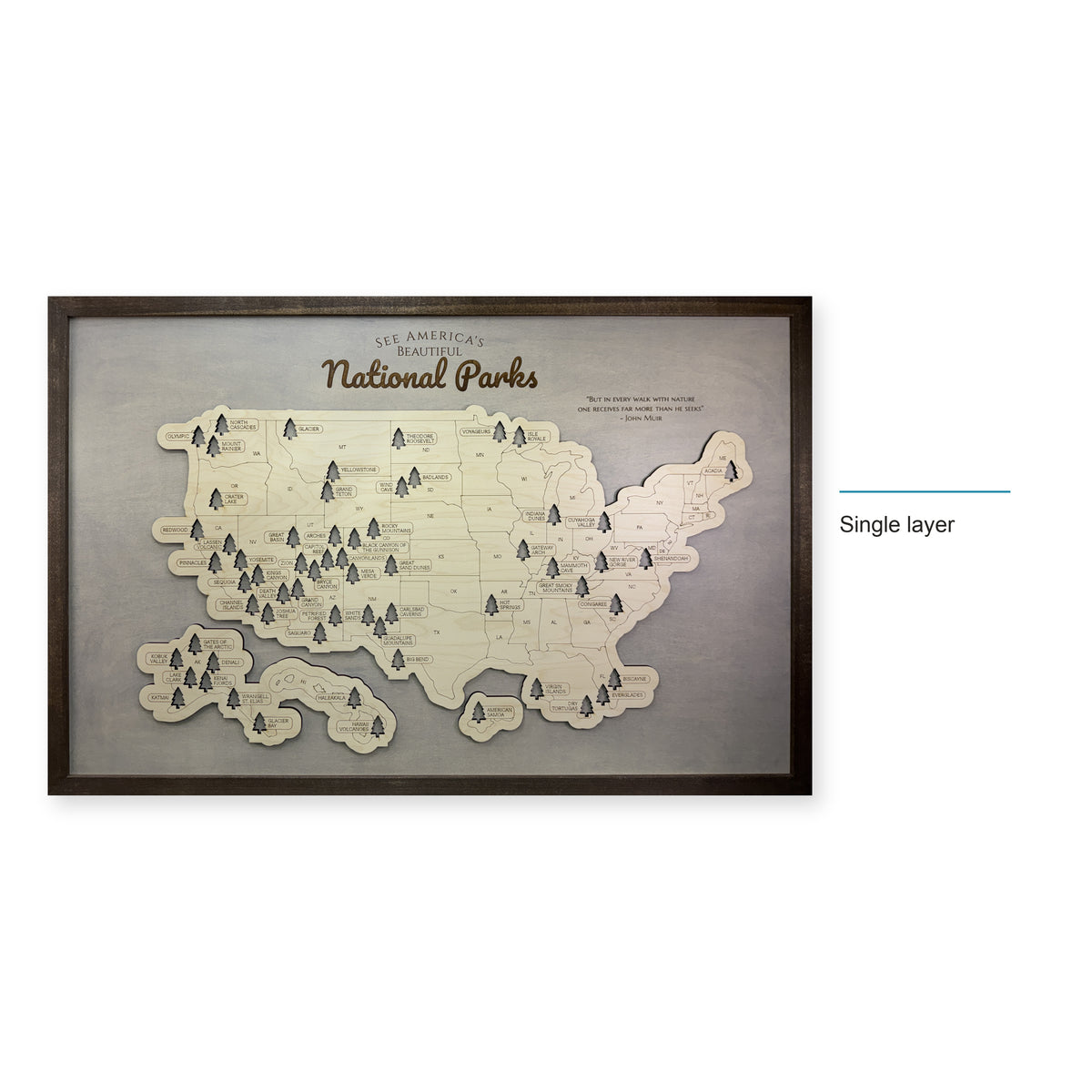 National Park Travel Map — Single layer — style-labeled photo