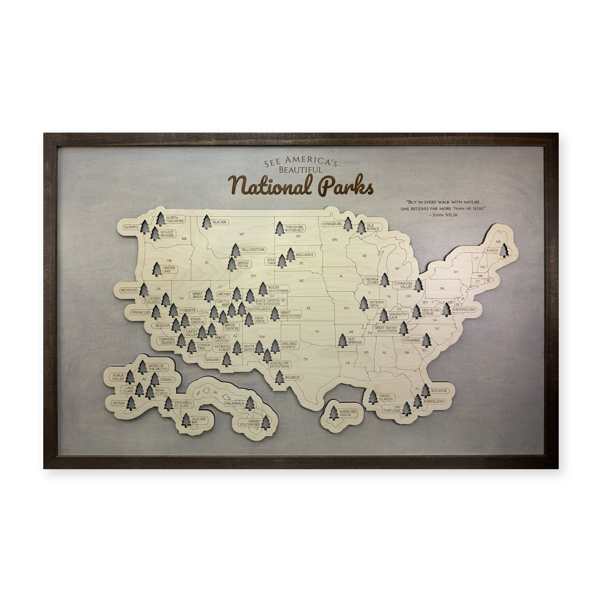 National Park Travel Map — Single layer — plain-background photo