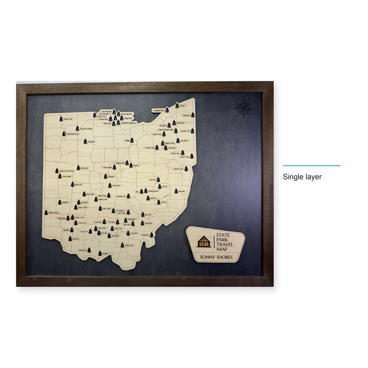 Ohio State Park Travel Map — Single layer — style-labeled photo