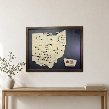 Ohio State Park Travel Map — Single layer — room mockup