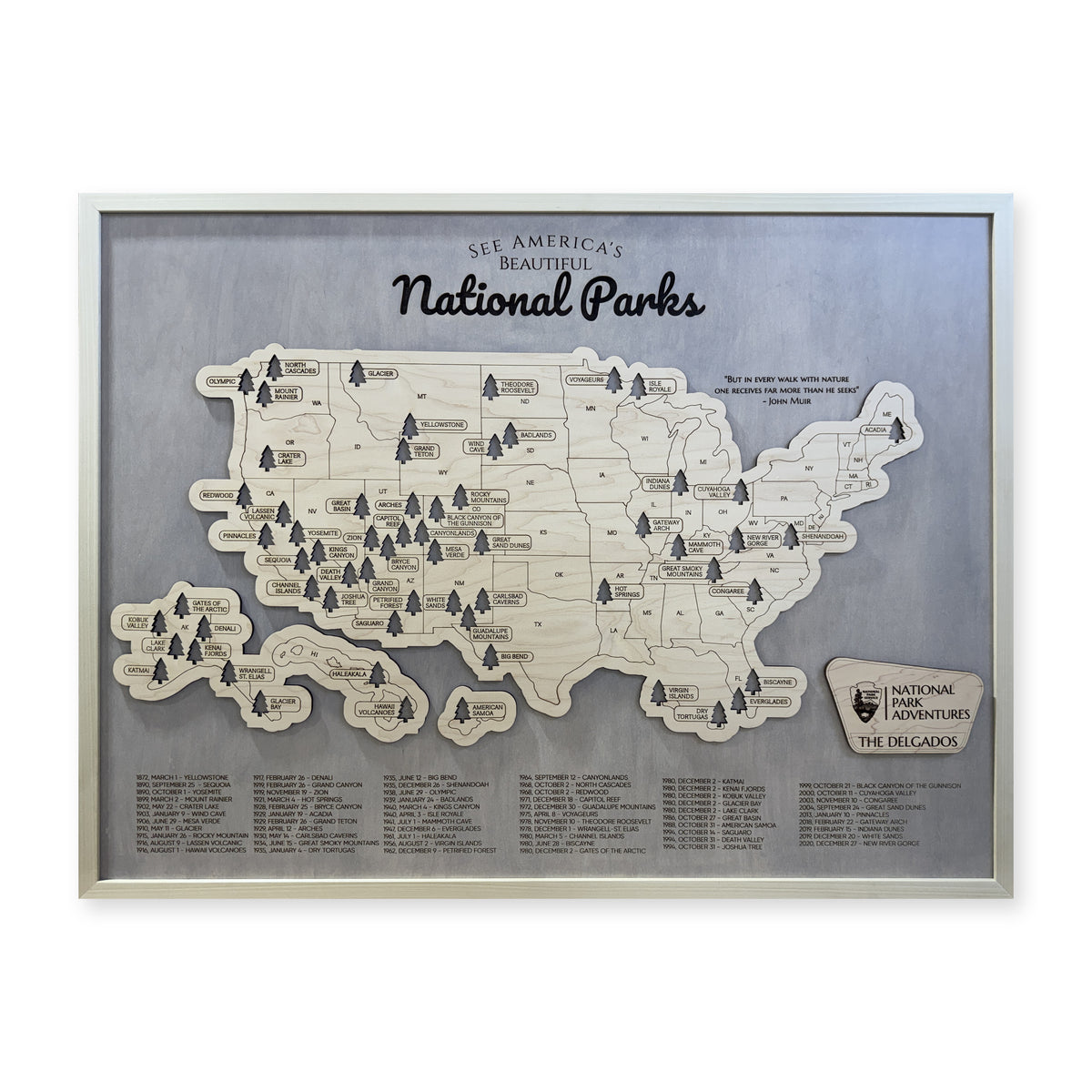 National Park Travel Map — Single layer — plain-background photo