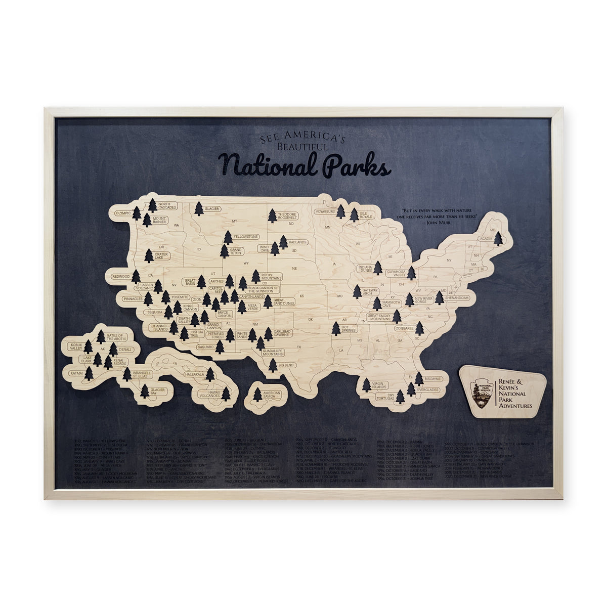 National Park Travel Map — Single layer — plain-background photo