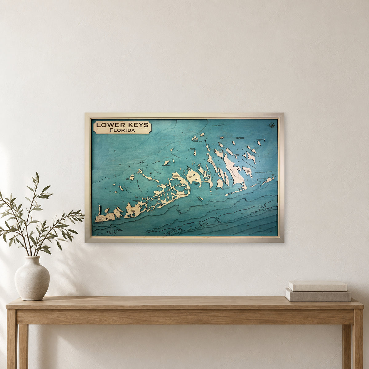 South Florida and Keys, Coastline Map — Multilayer — room mockup