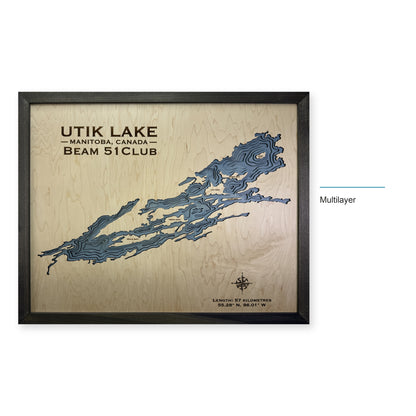 Utik Lake, Manitoba Wood Map — Multilayer — style-labeled photo