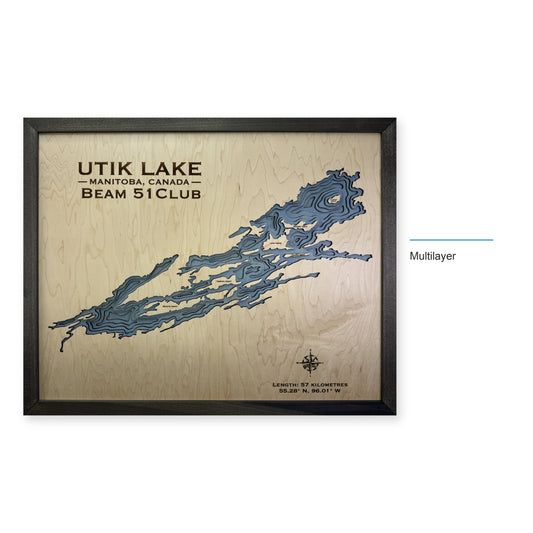 Utik Lake, Manitoba Wood Map — Multilayer — style-labeled photo
