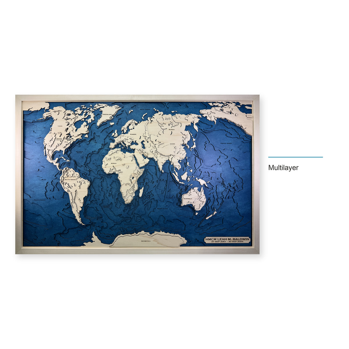 World Topographic Wood Map — Multilayer — style-labeled photo
