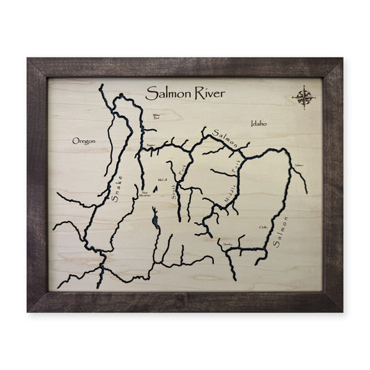 Salmon River, Idaho Wood Map — Single layer — plain-background photo