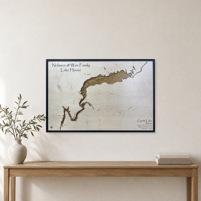 Gantt Lake, Alabama Wood Map — Multilayer — room mockup