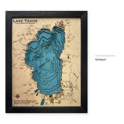 Lake Tahoe Wood Map — Multilayer — style-labeled photo