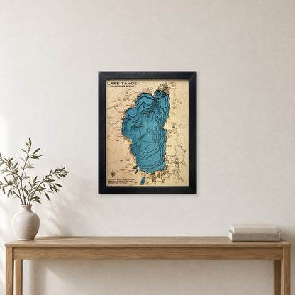 Lake Tahoe Wood Map — Multilayer — room mockup
