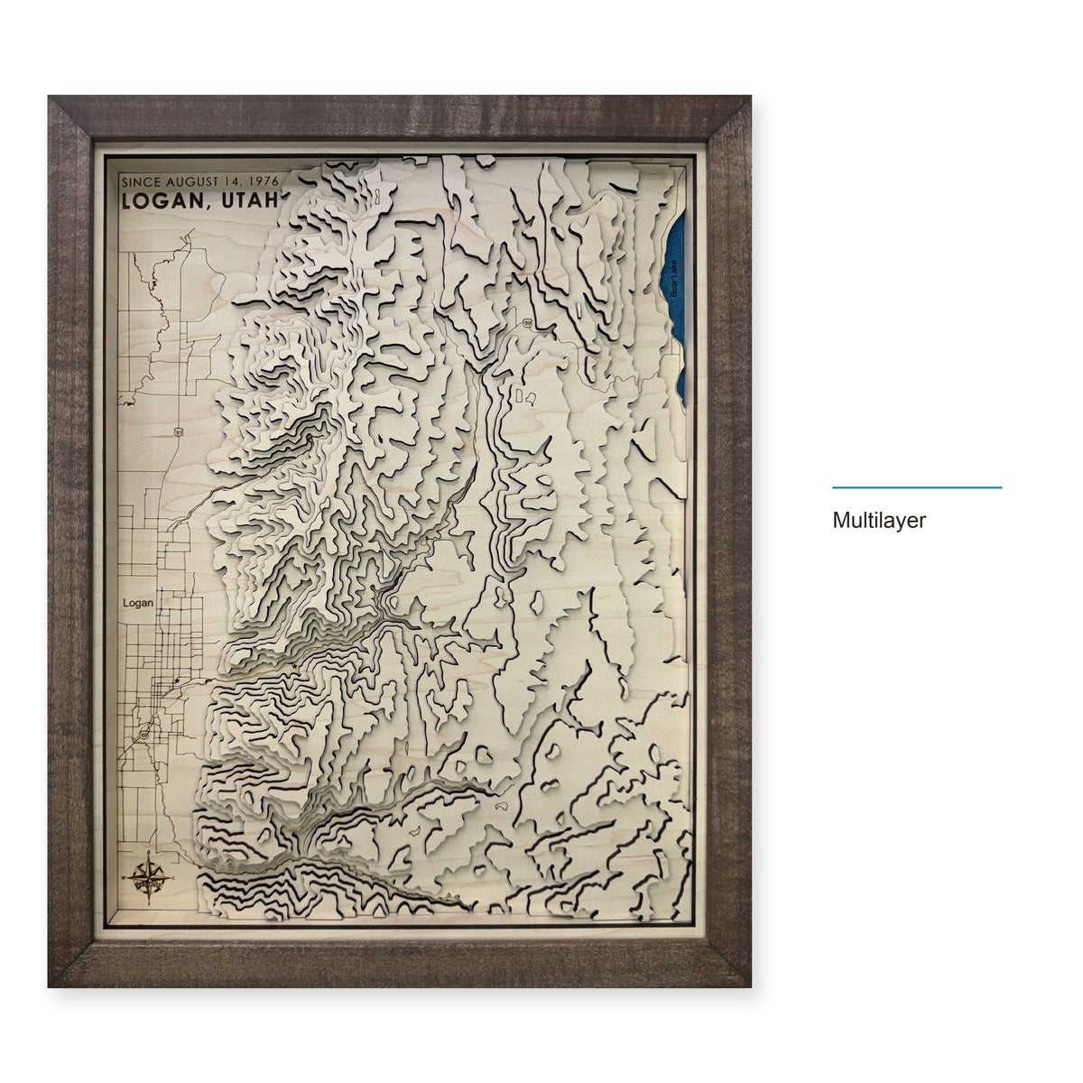 Logan, Utah Wood Map — Multilayer — style-labeled photo