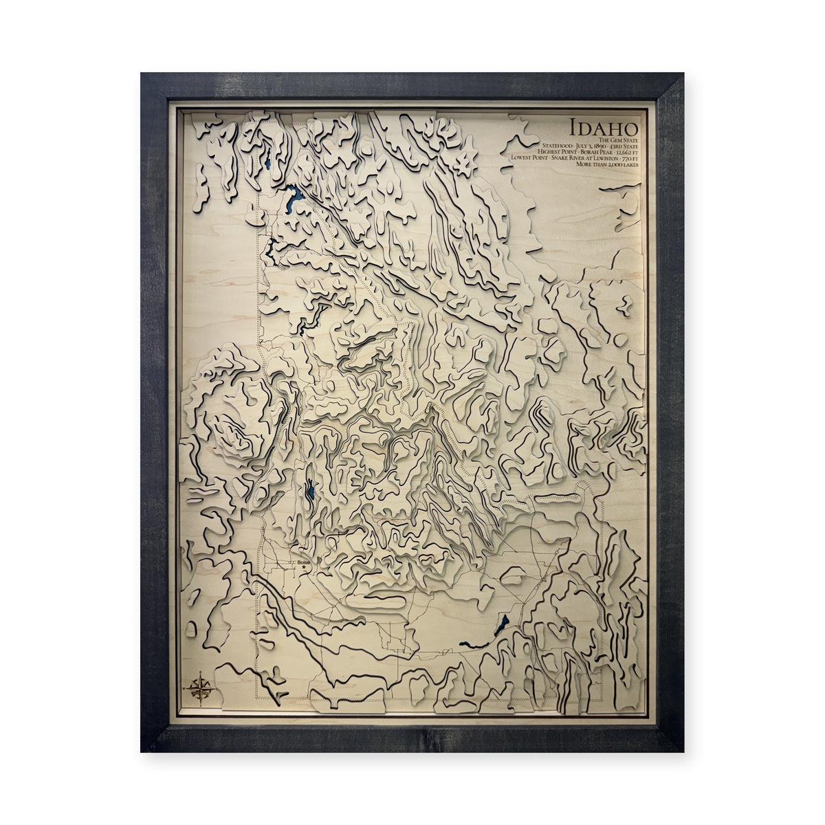 Idaho Wood Map — Multilayer — plain-background photo
