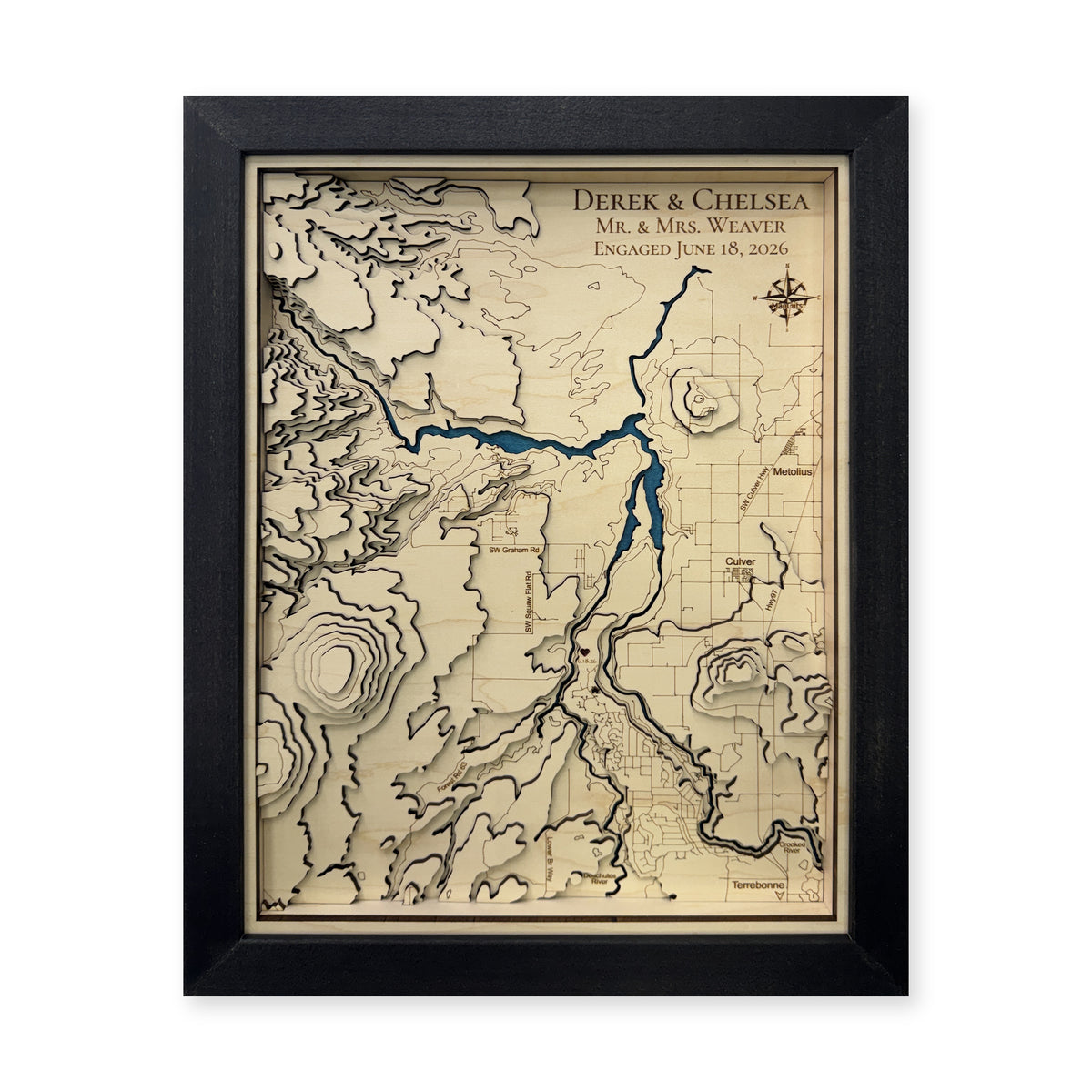 Culver, Oregon Wood Map — Multilayer — plain-background photo
