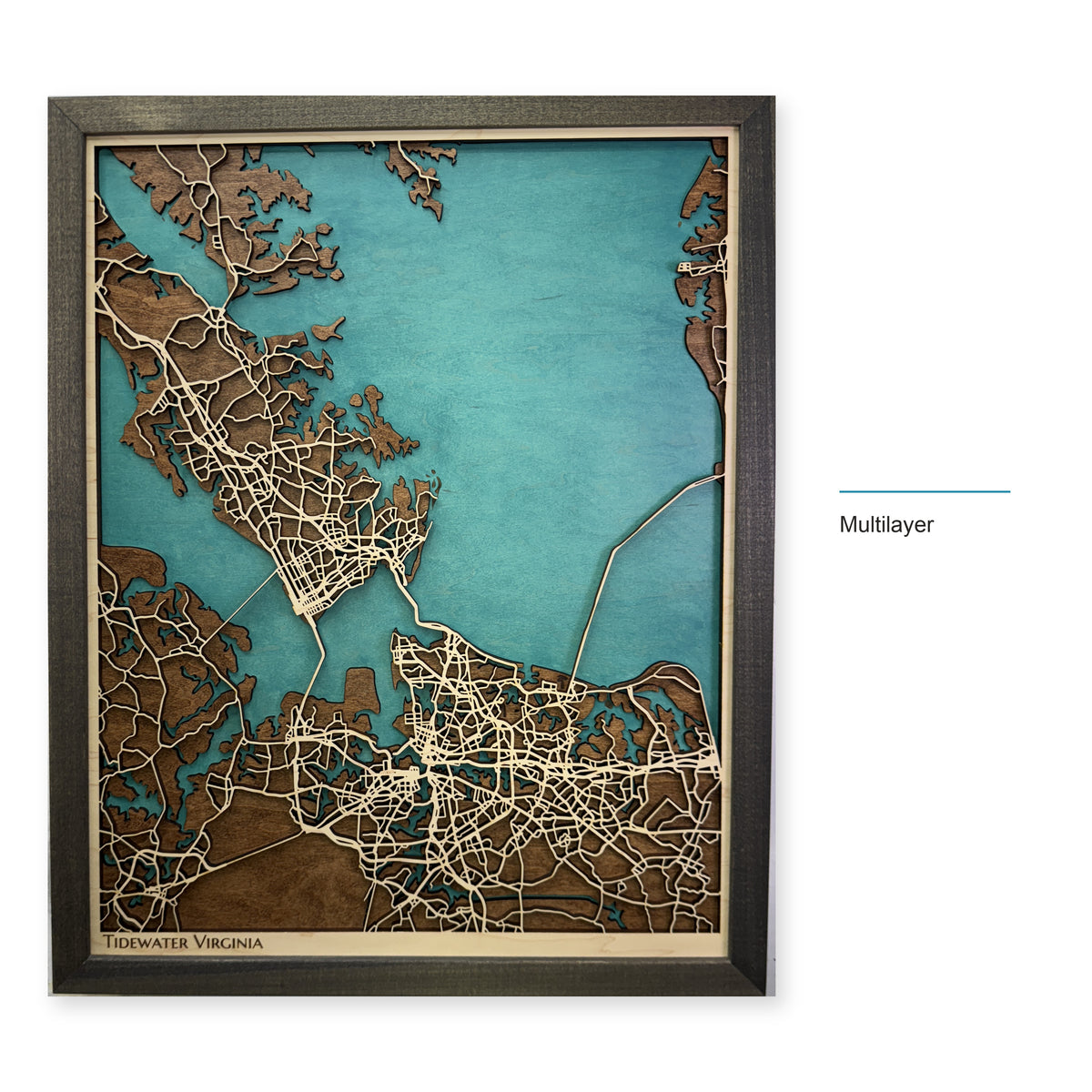 Tidewater, Virginia Wood Map — Multilayer — style-labeled photo